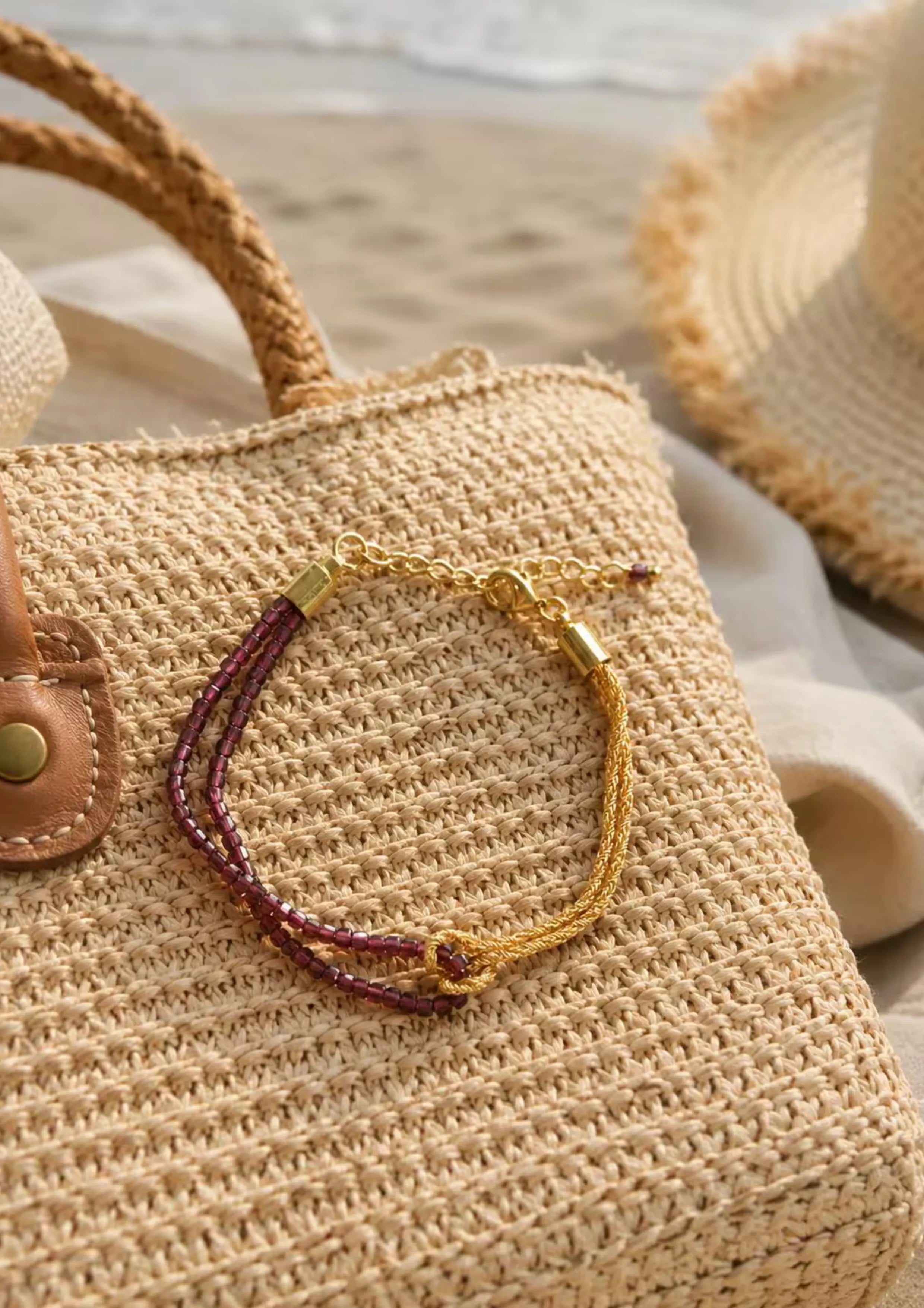 Garnet Layered Bracele