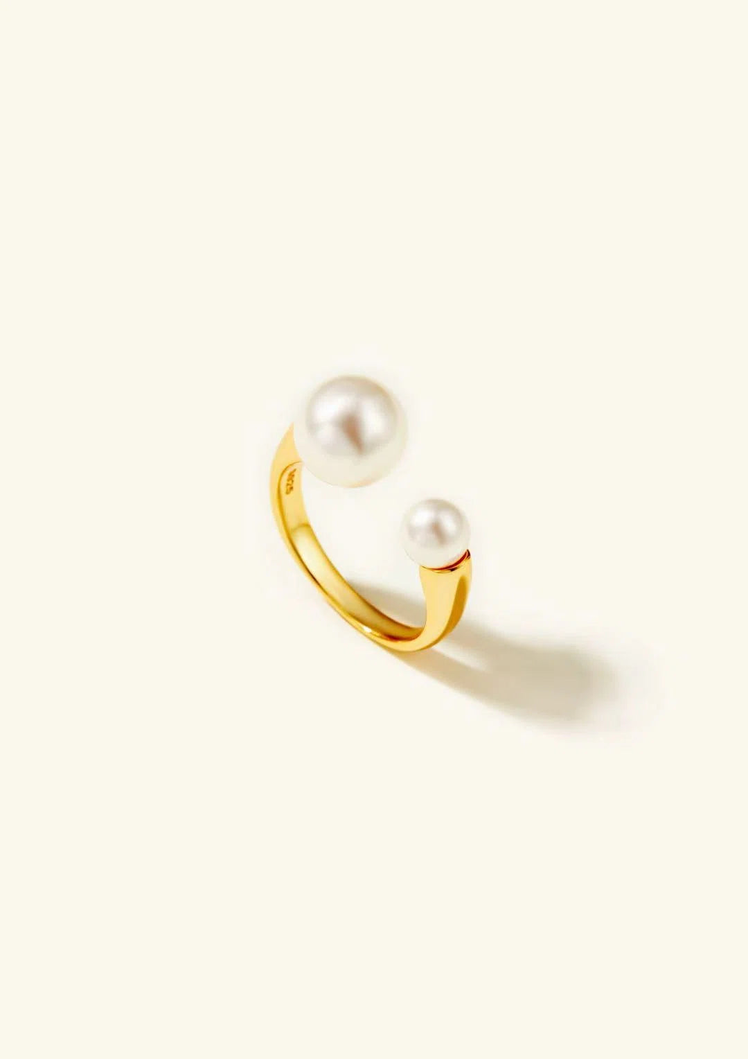 Elegant Twin Pearl Ring