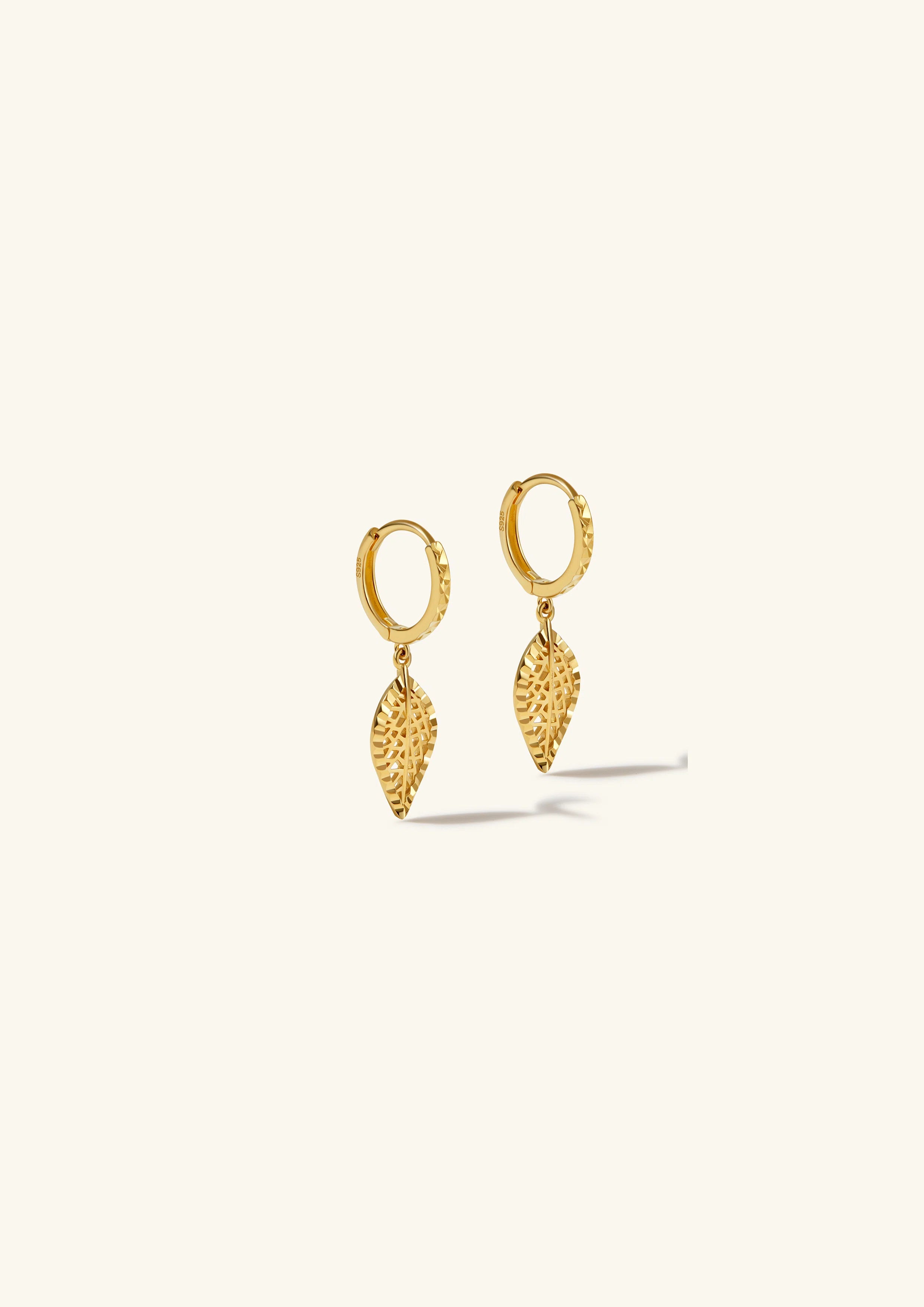 Leaf Design Dangle Earrings
