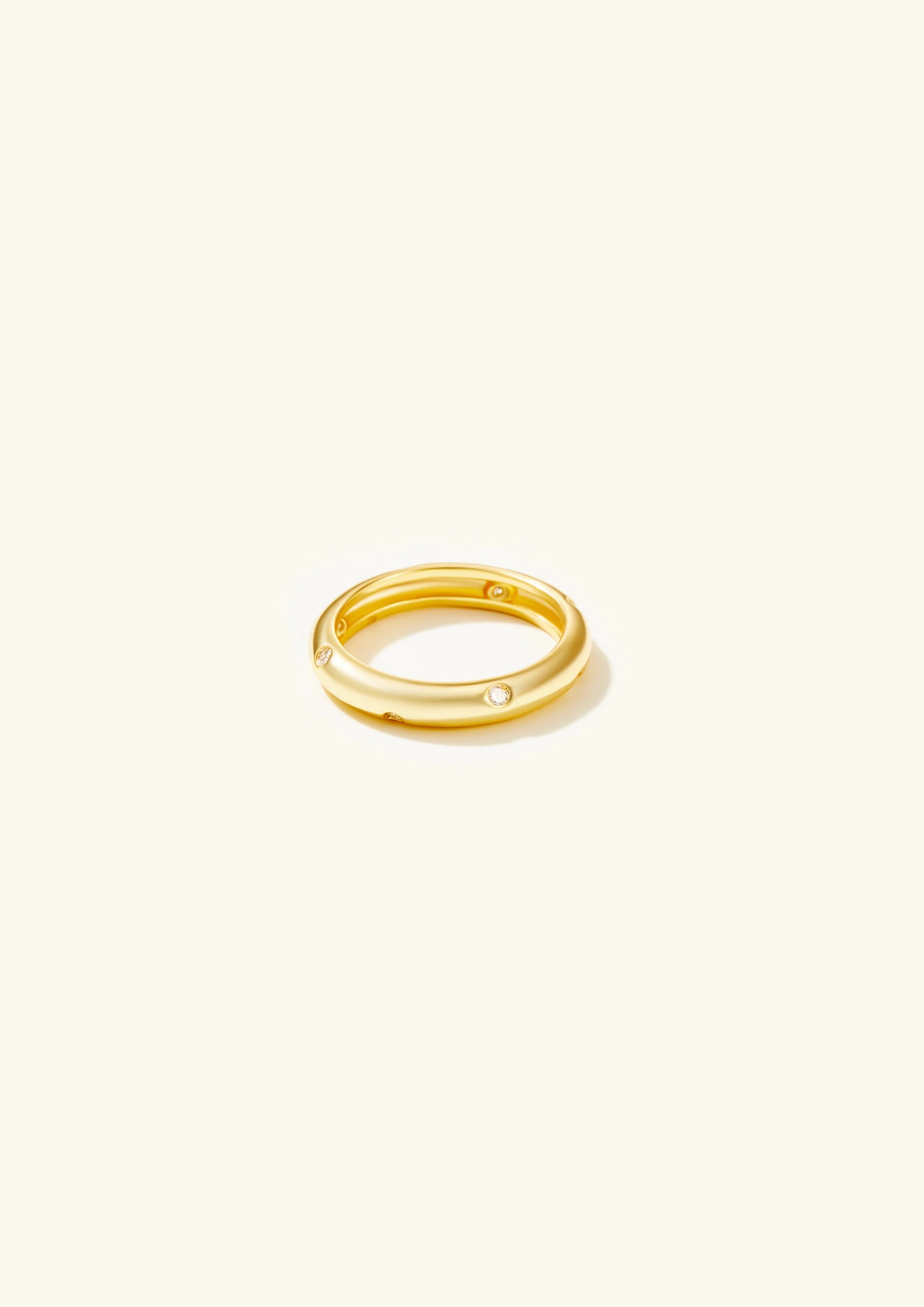 Golden Halo Moissanite Ring