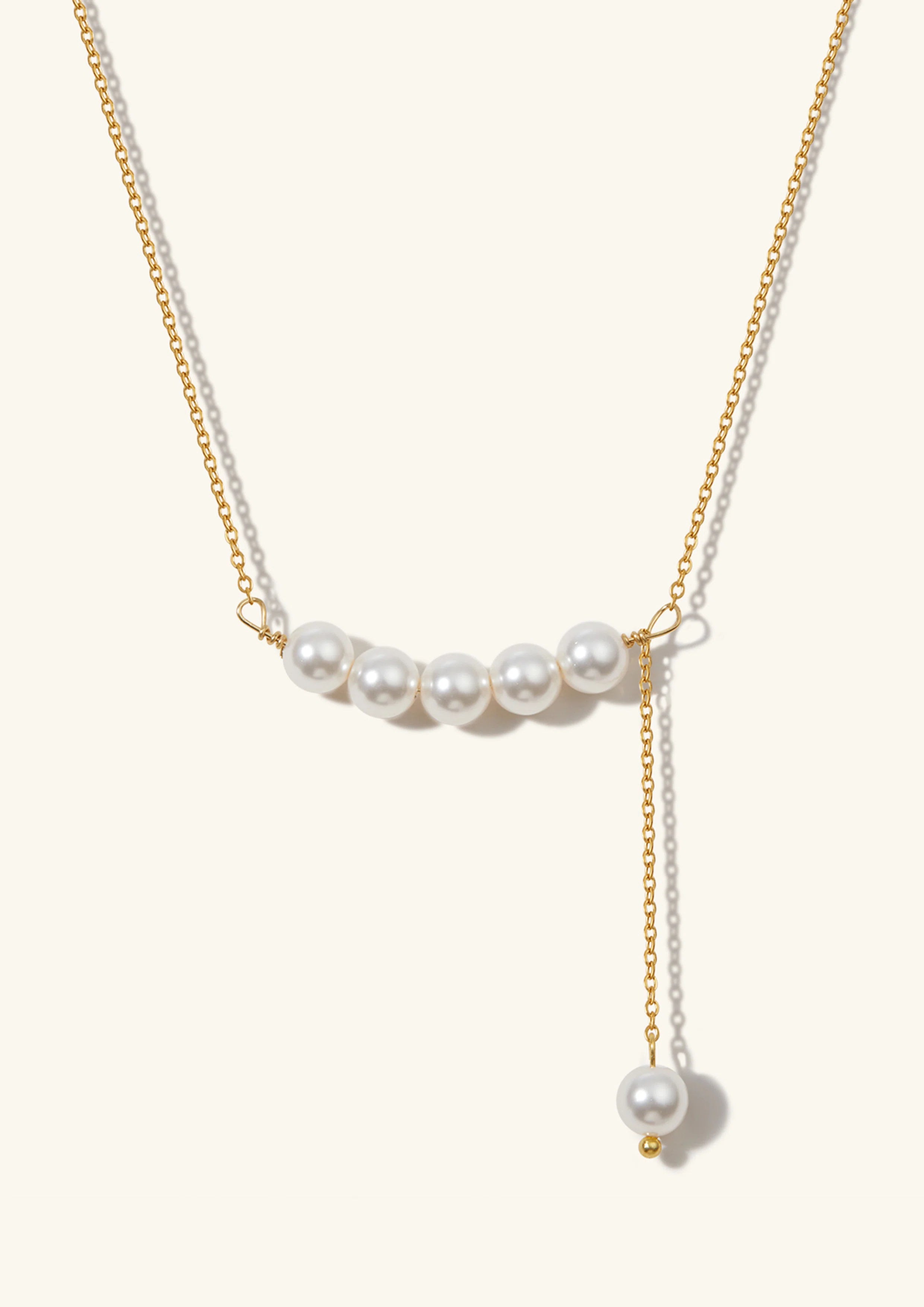 Y-Shaped Pearl Necklace