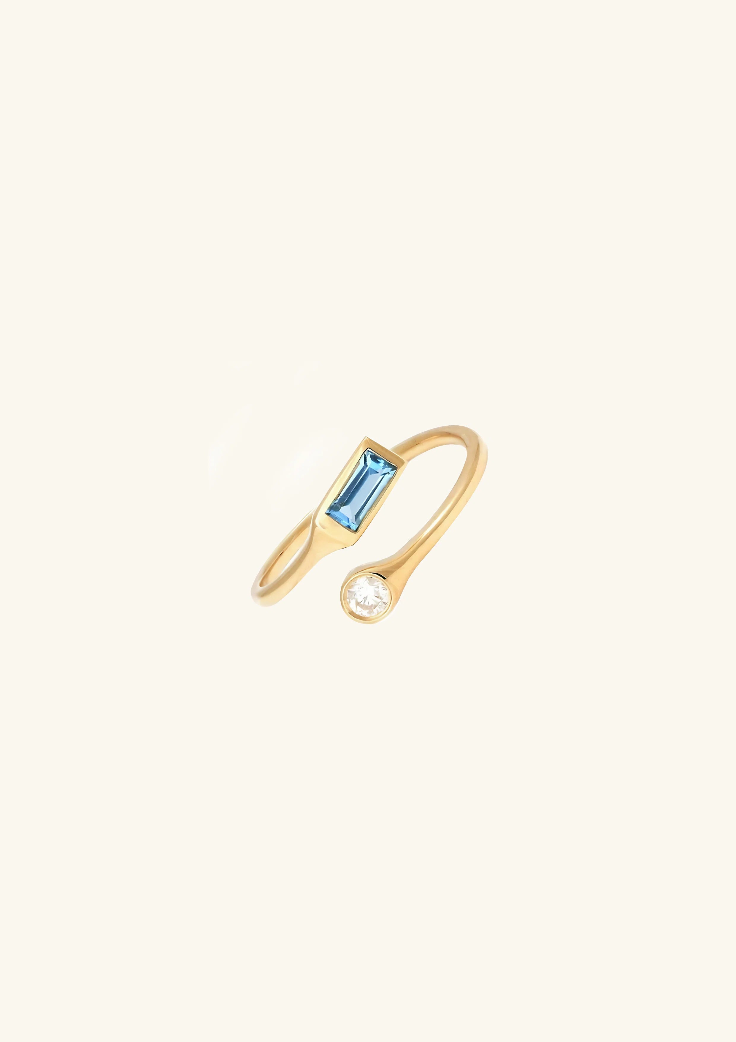 Aqua Sparkle Adjustable Ring