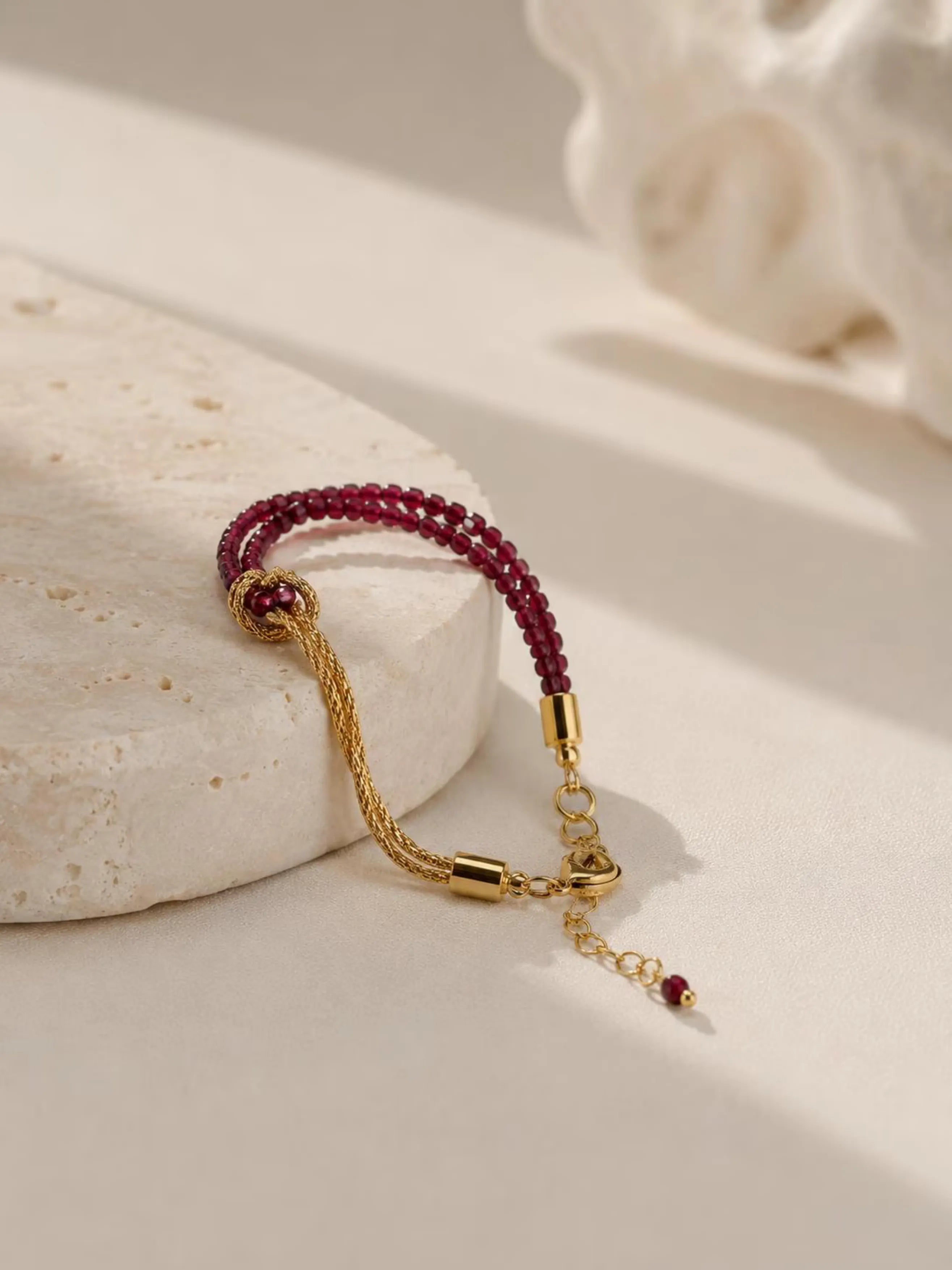 Garnet Layered Bracele