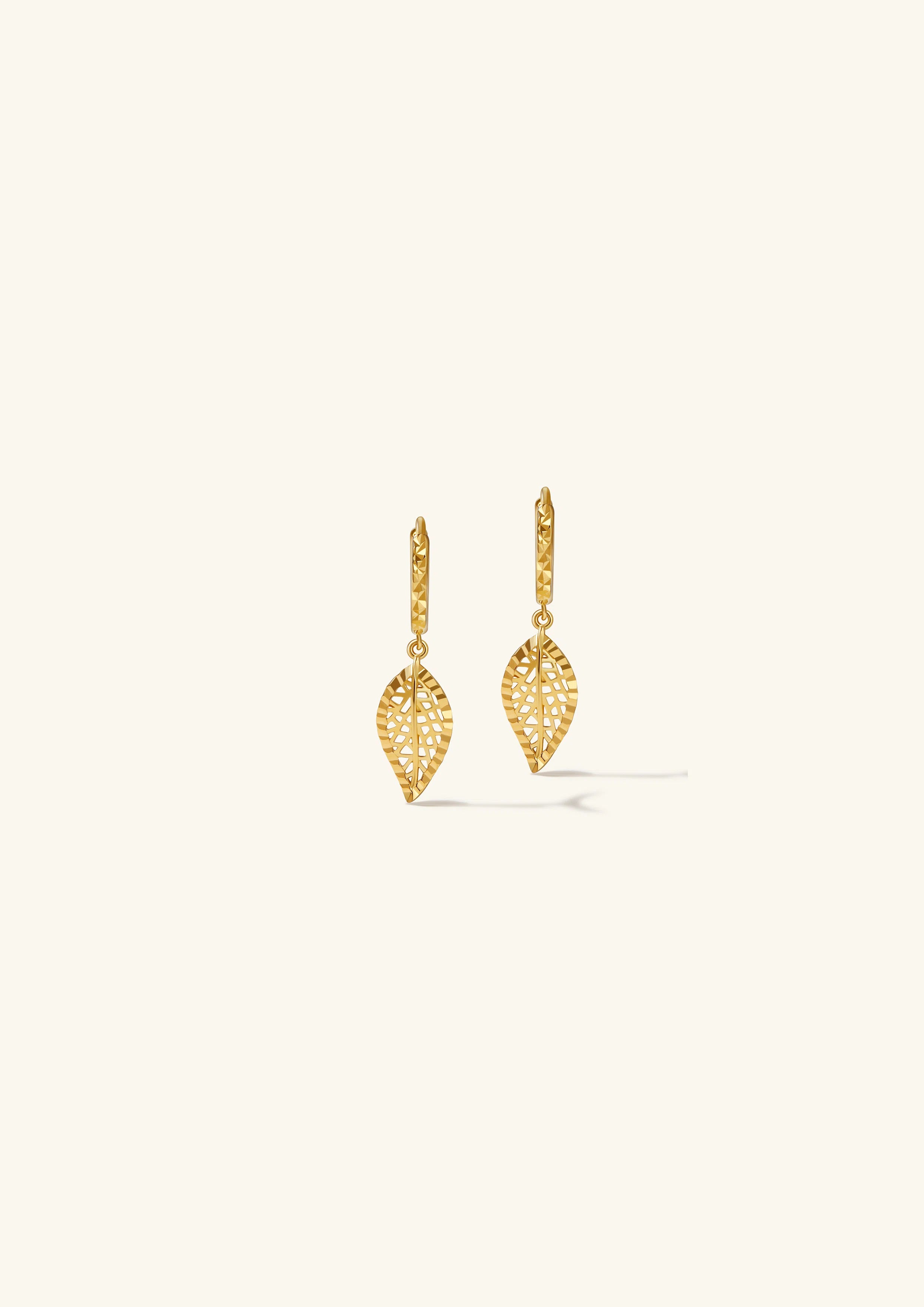 Leaf Design Dangle Earrings