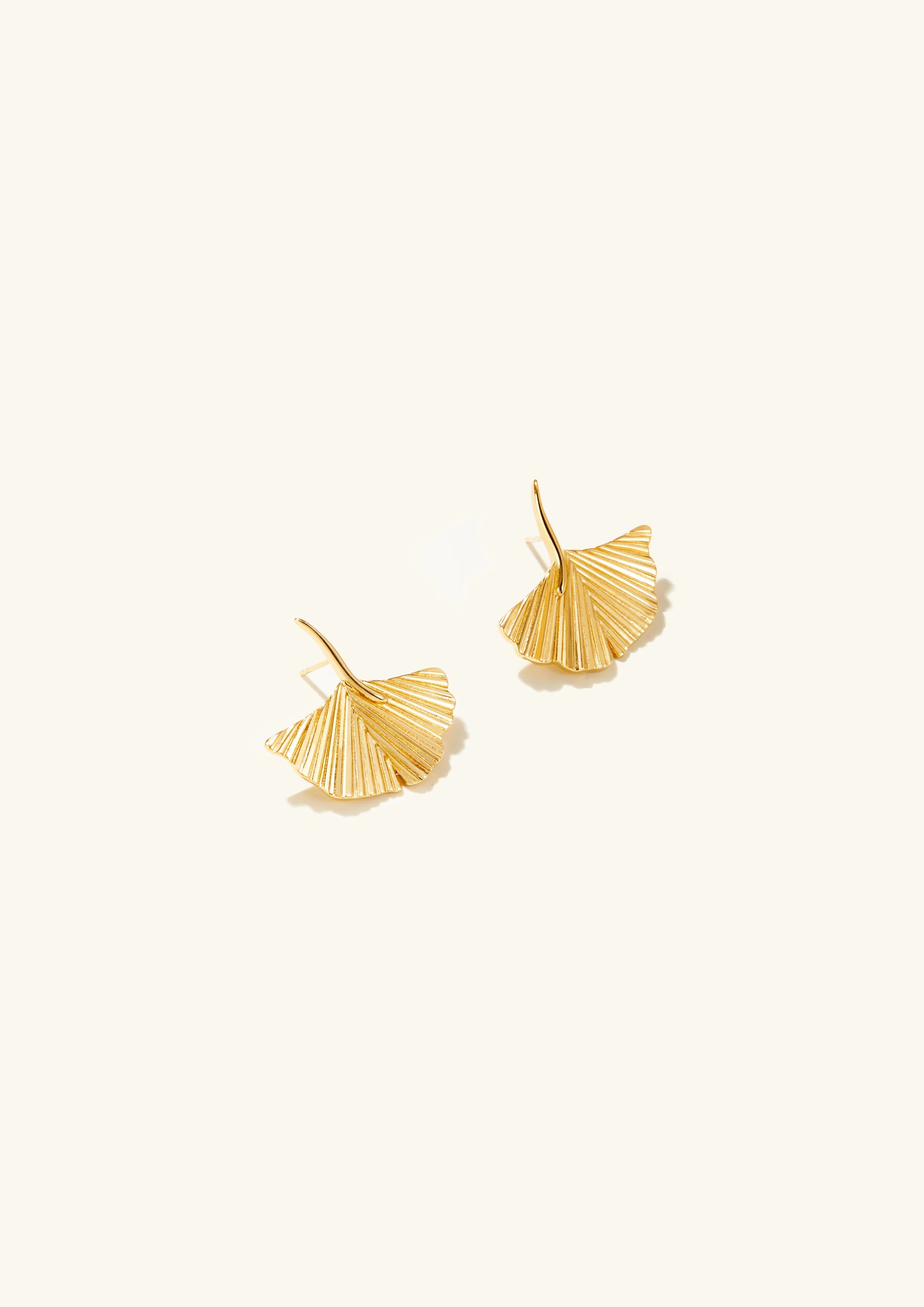 Ginkgo Outline Earrings