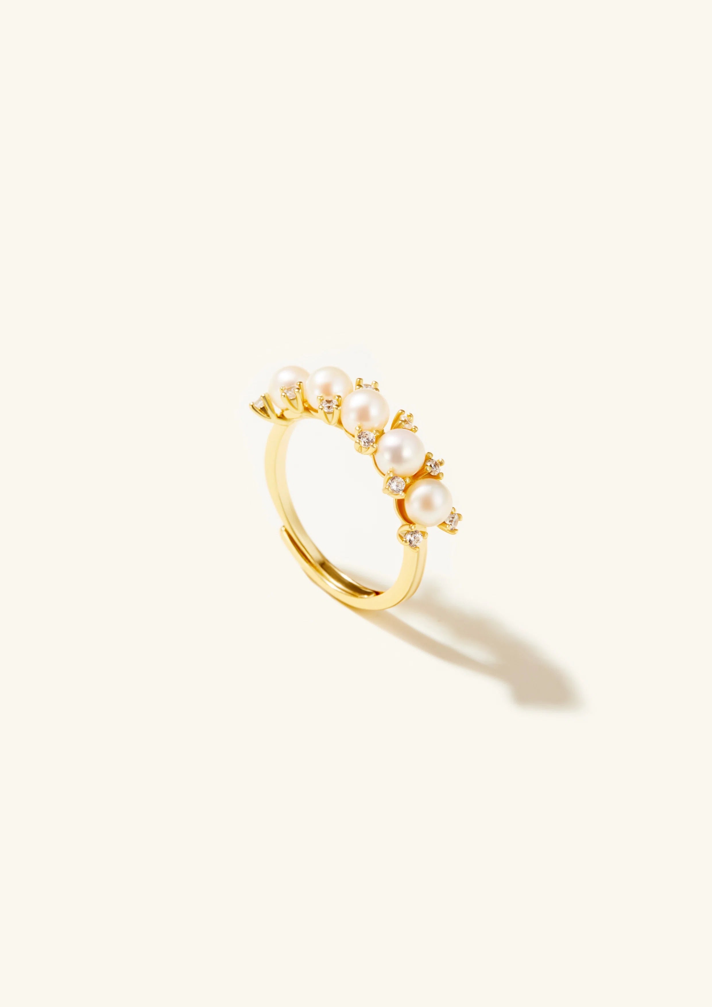 Pearl Adjustable Open Ring