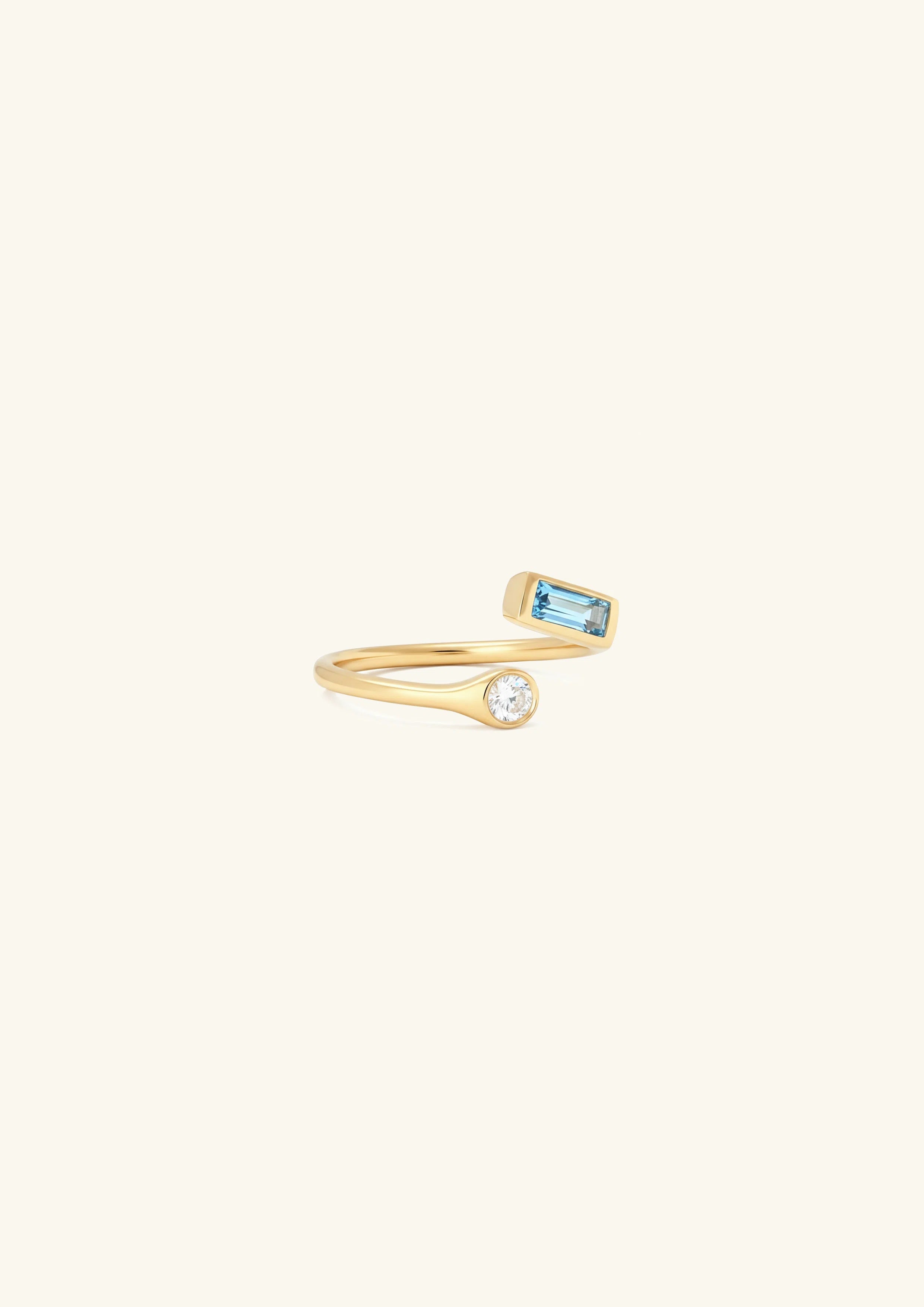 Aqua Sparkle Adjustable Ring