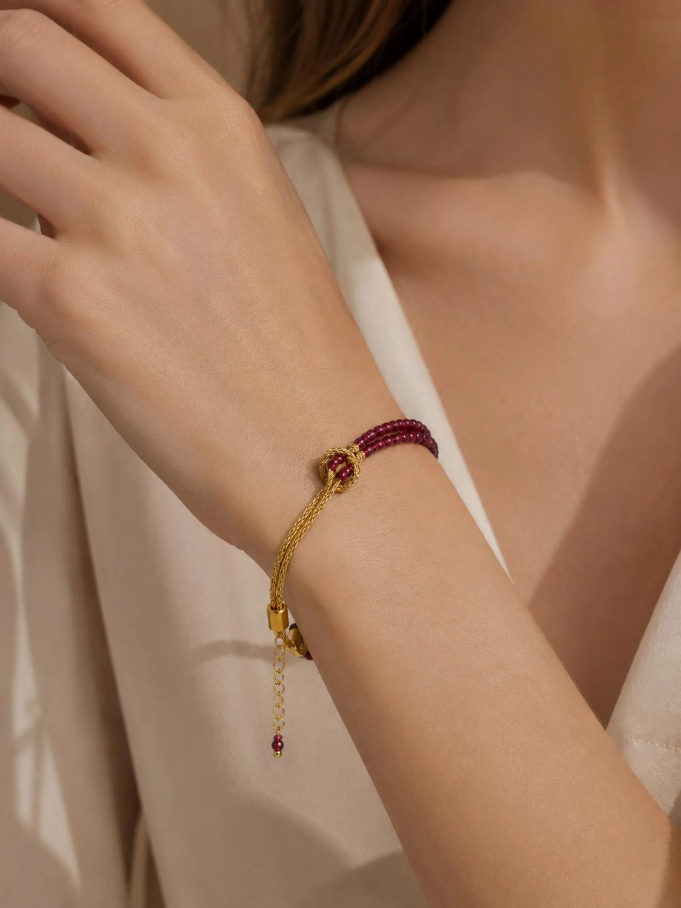 Garnet Layered Bracele