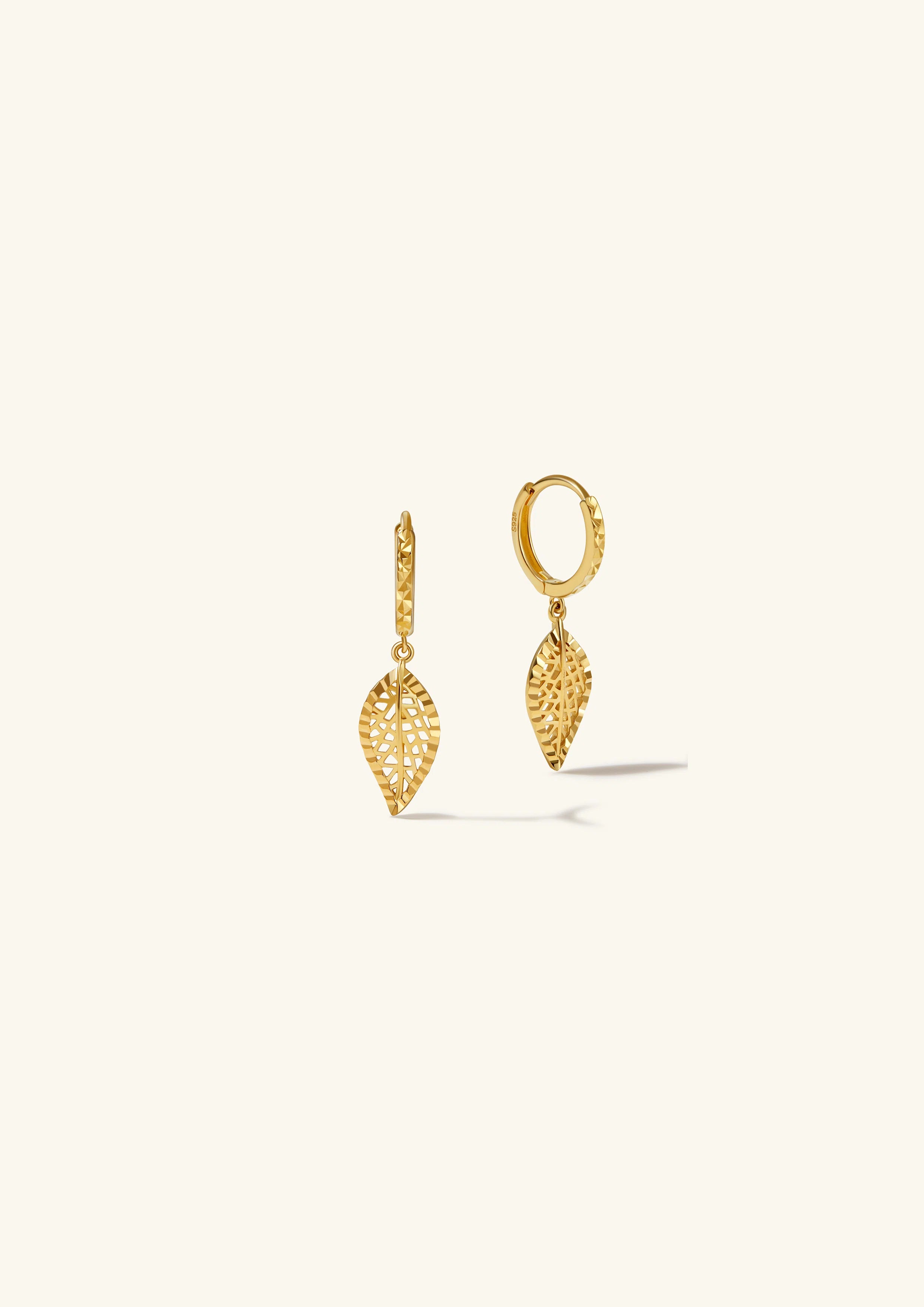 Leaf Design Dangle Earrings