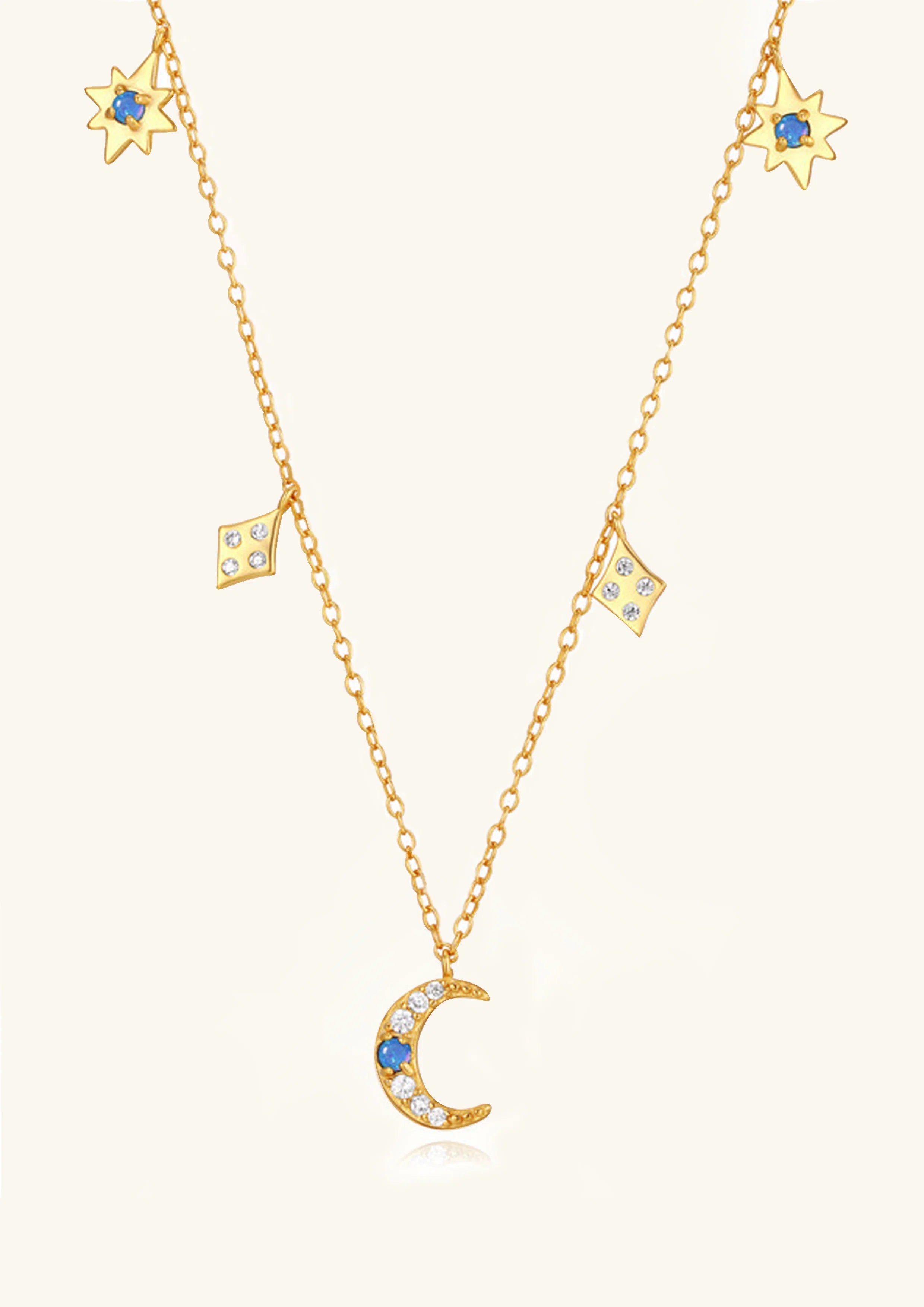 Star & Moon Charm Necklace