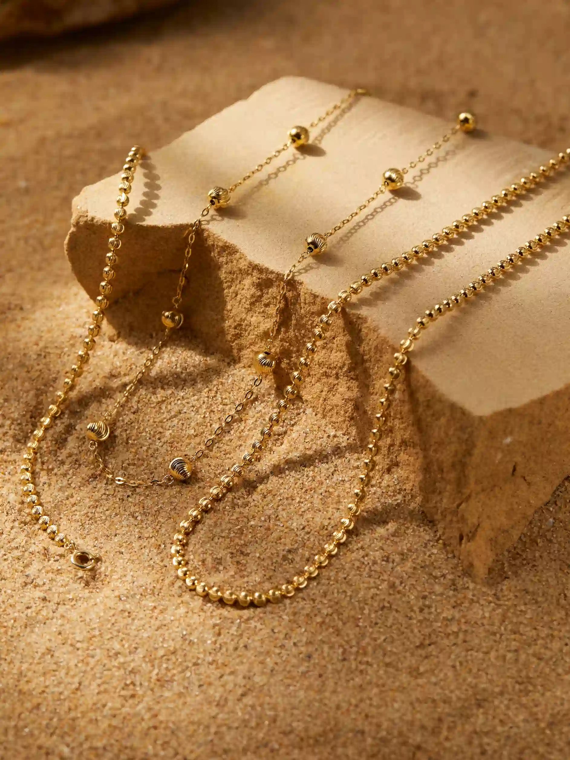 Gold Bead Chain Necklace