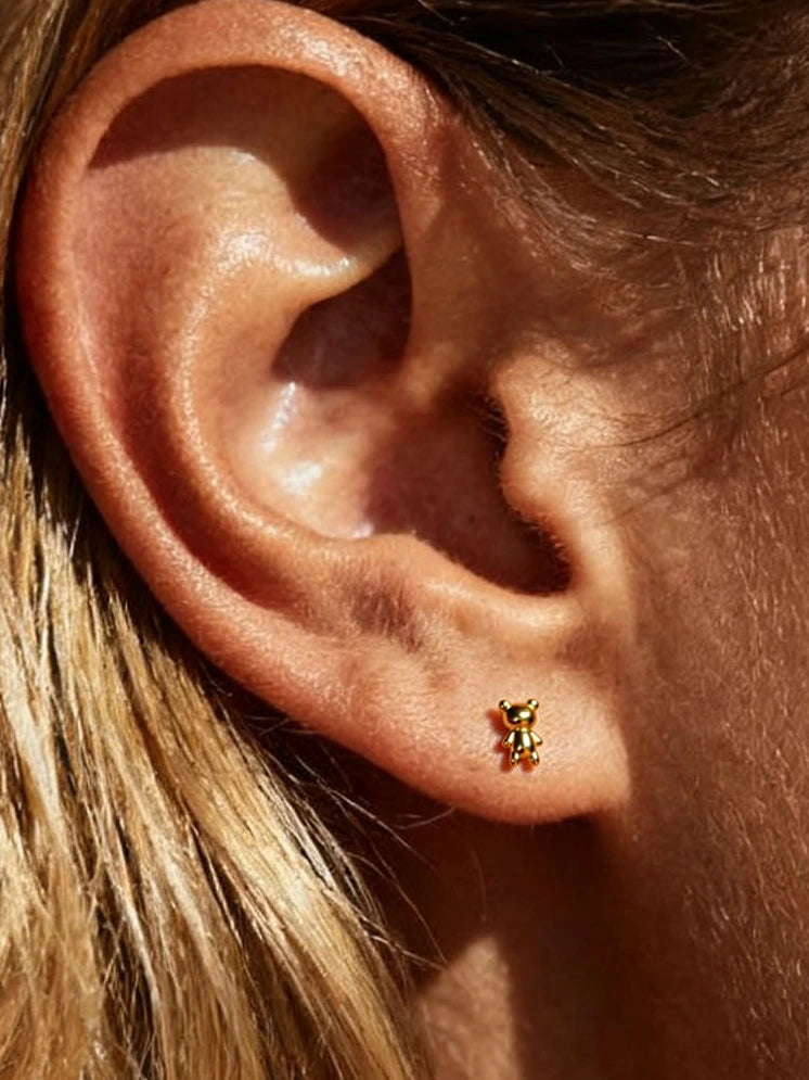 Single Bear Stud Earring