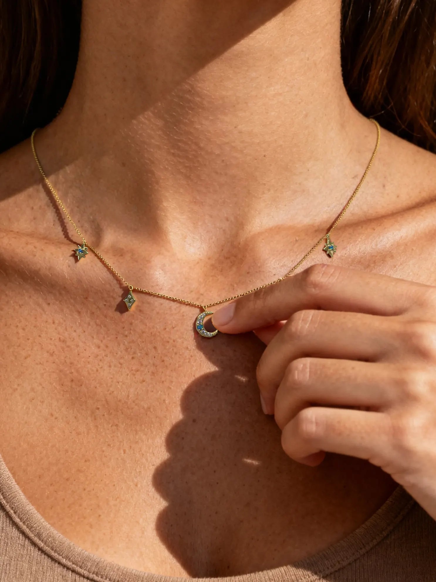 Star & Moon Charm Necklace