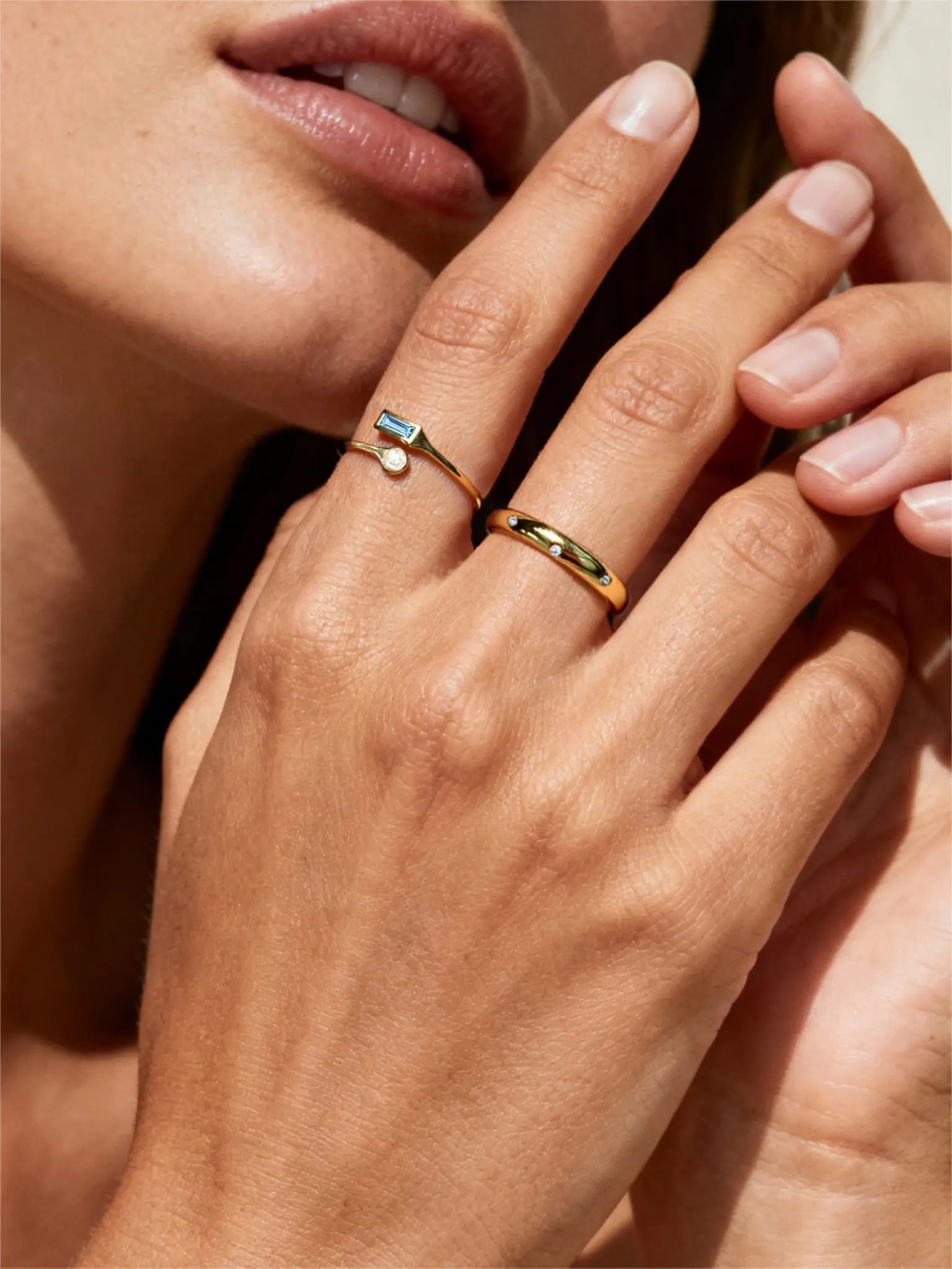 Aqua Sparkle Adjustable Ring