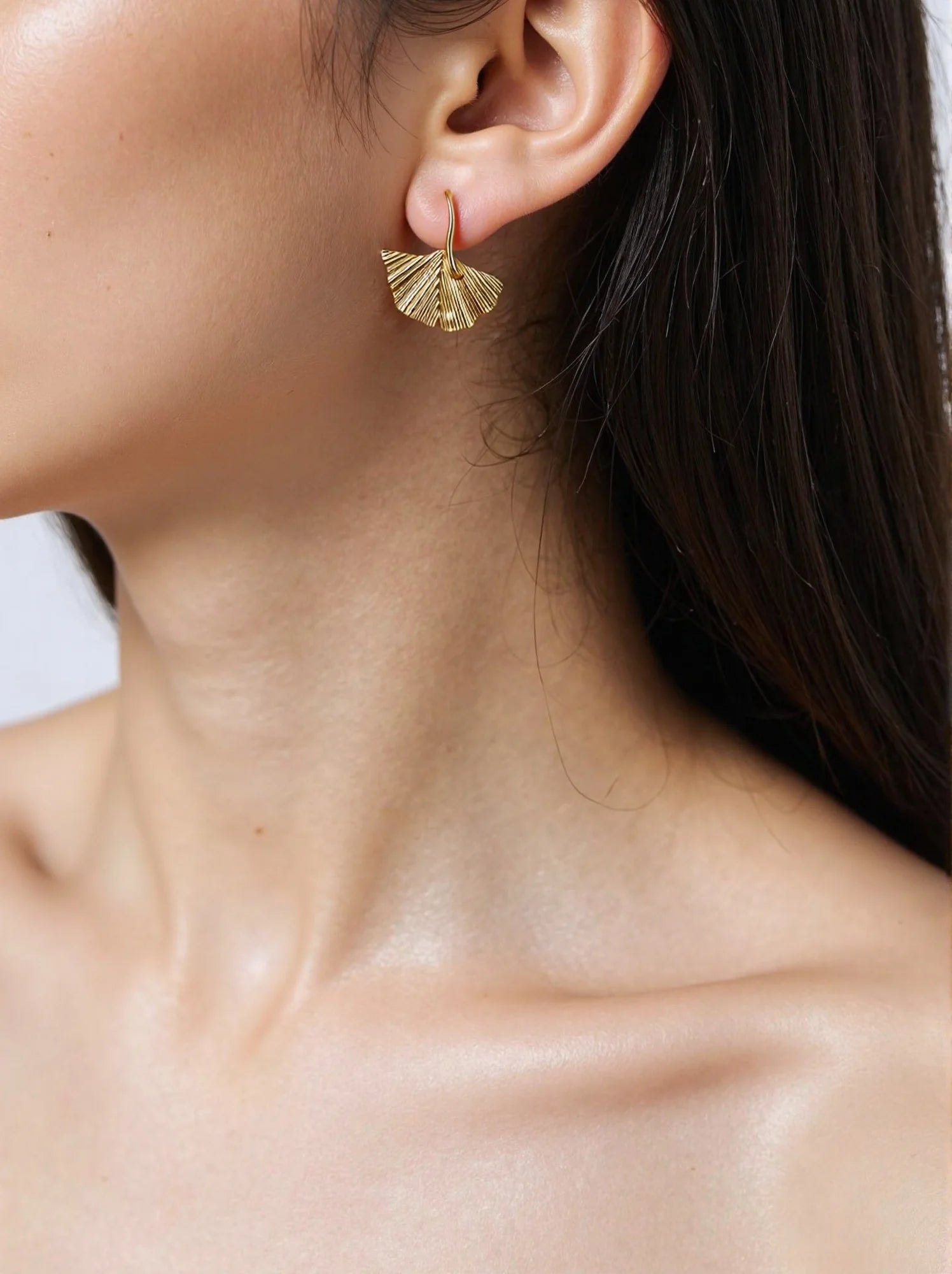 Ginkgo Outline Earrings