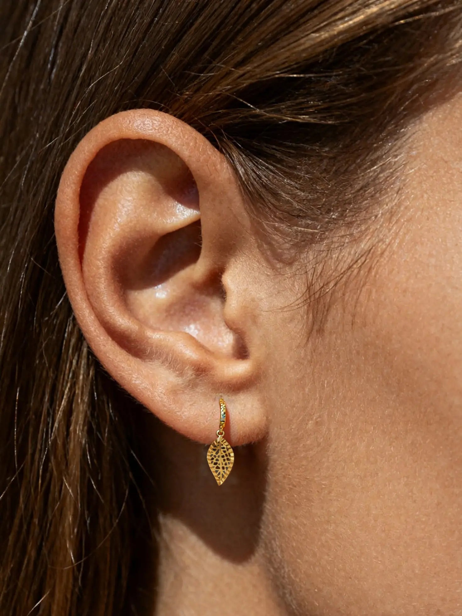 Leaf Design Dangle Earrings
