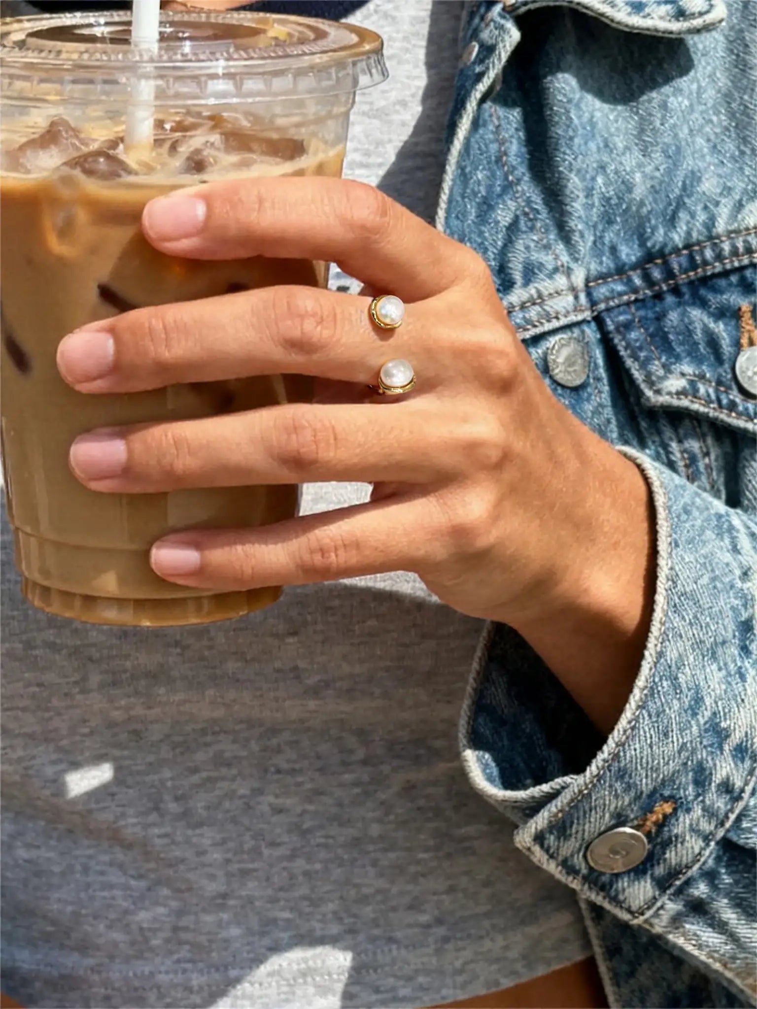 Adjustable Pearl Ring