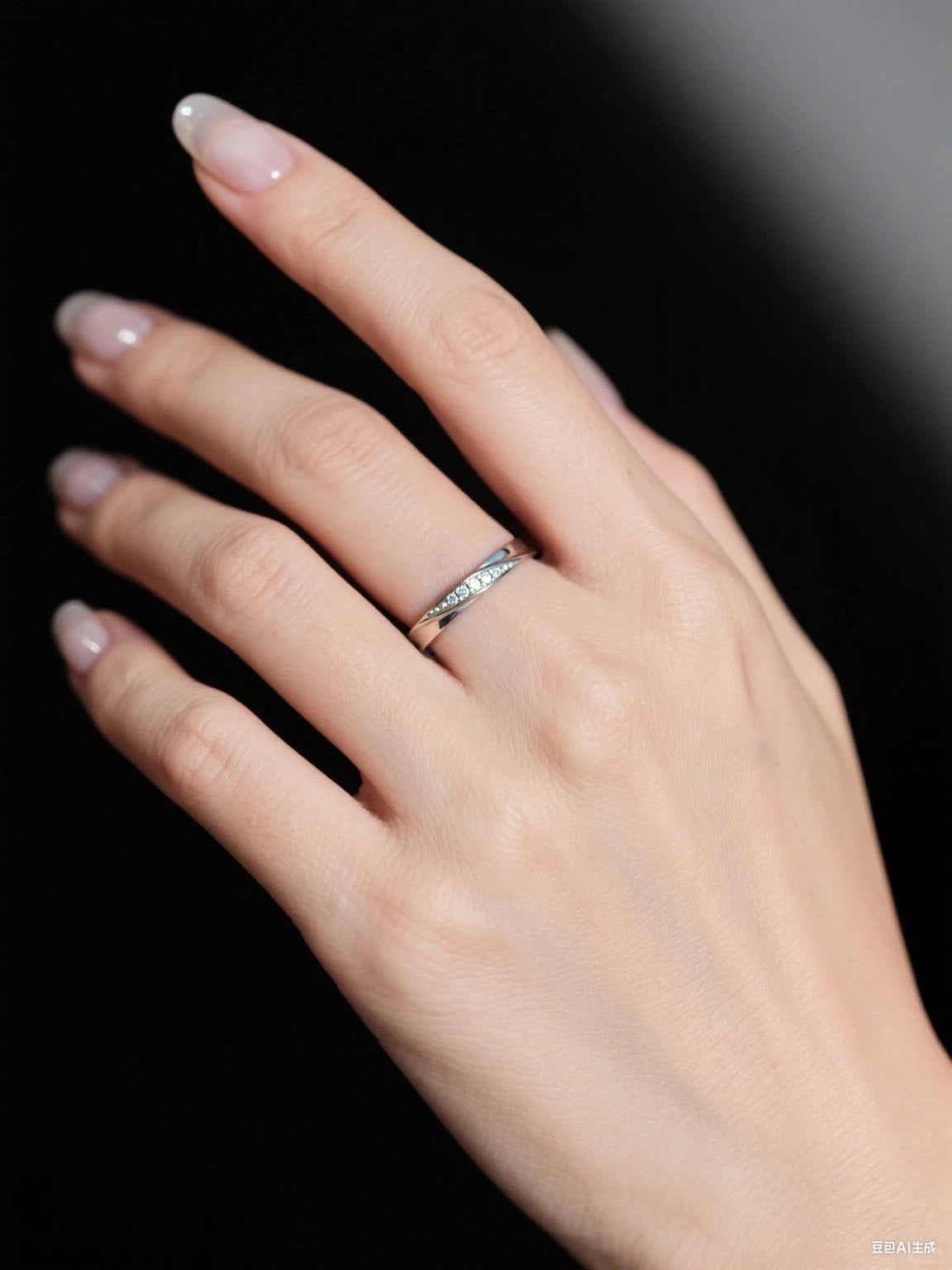 Moissanite Wavy Open Band