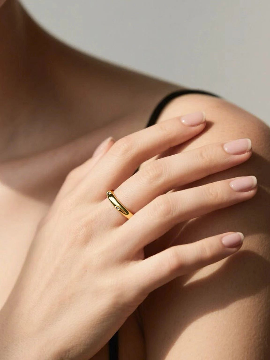 Golden Halo Moissanite Ring