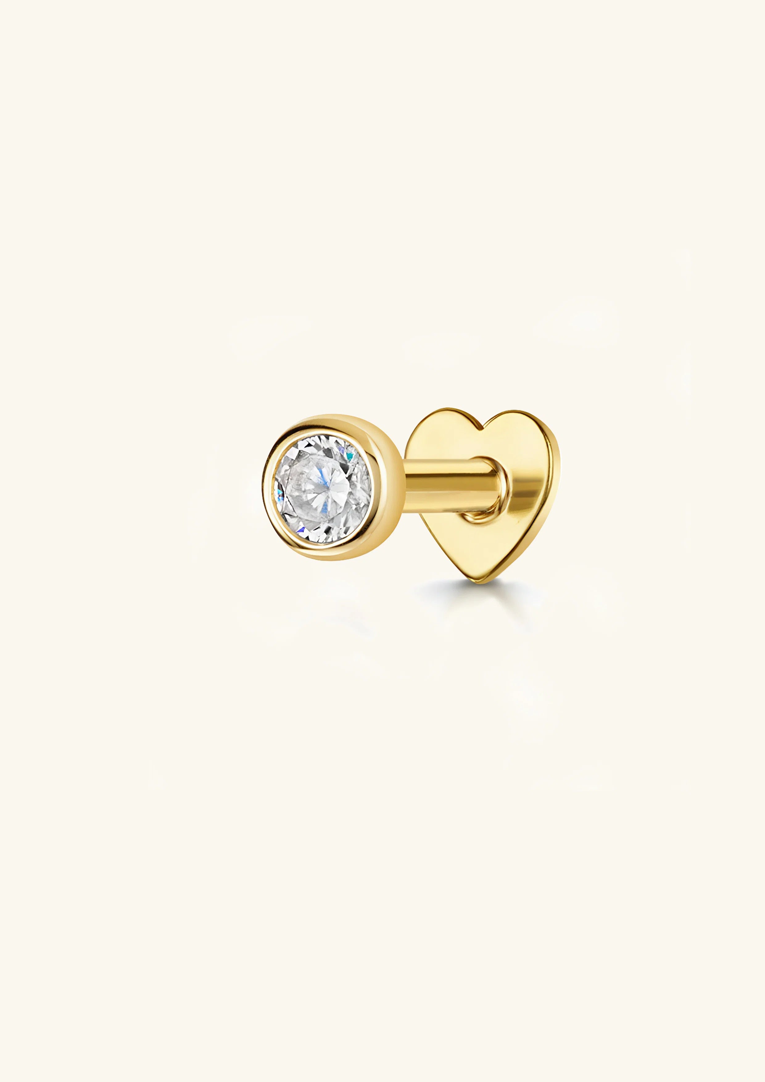Cubic Zirconia Stud Earrings-Hypoallergenic gold-plated sterling silver