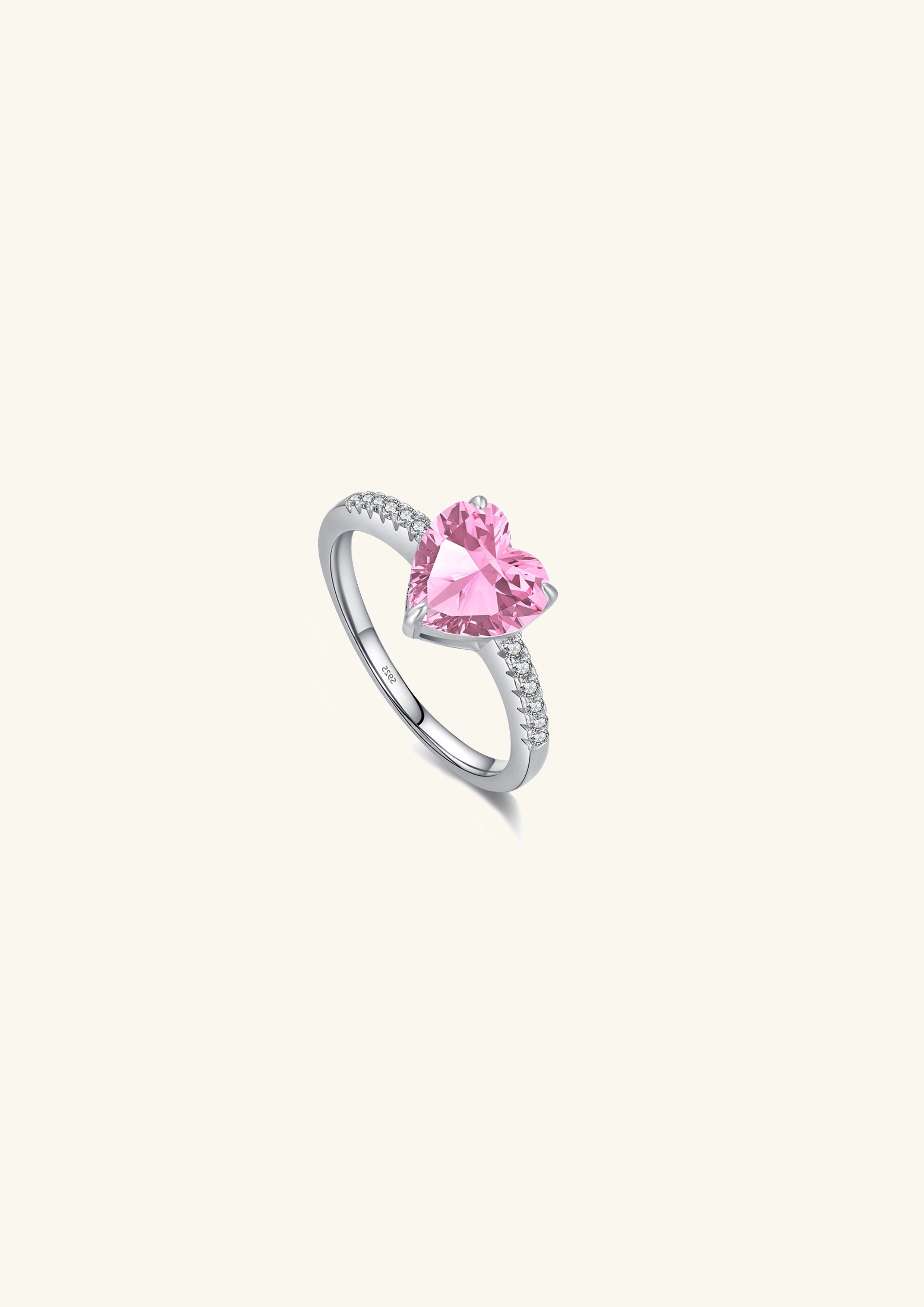 Pink Heart CZ Promise Ring