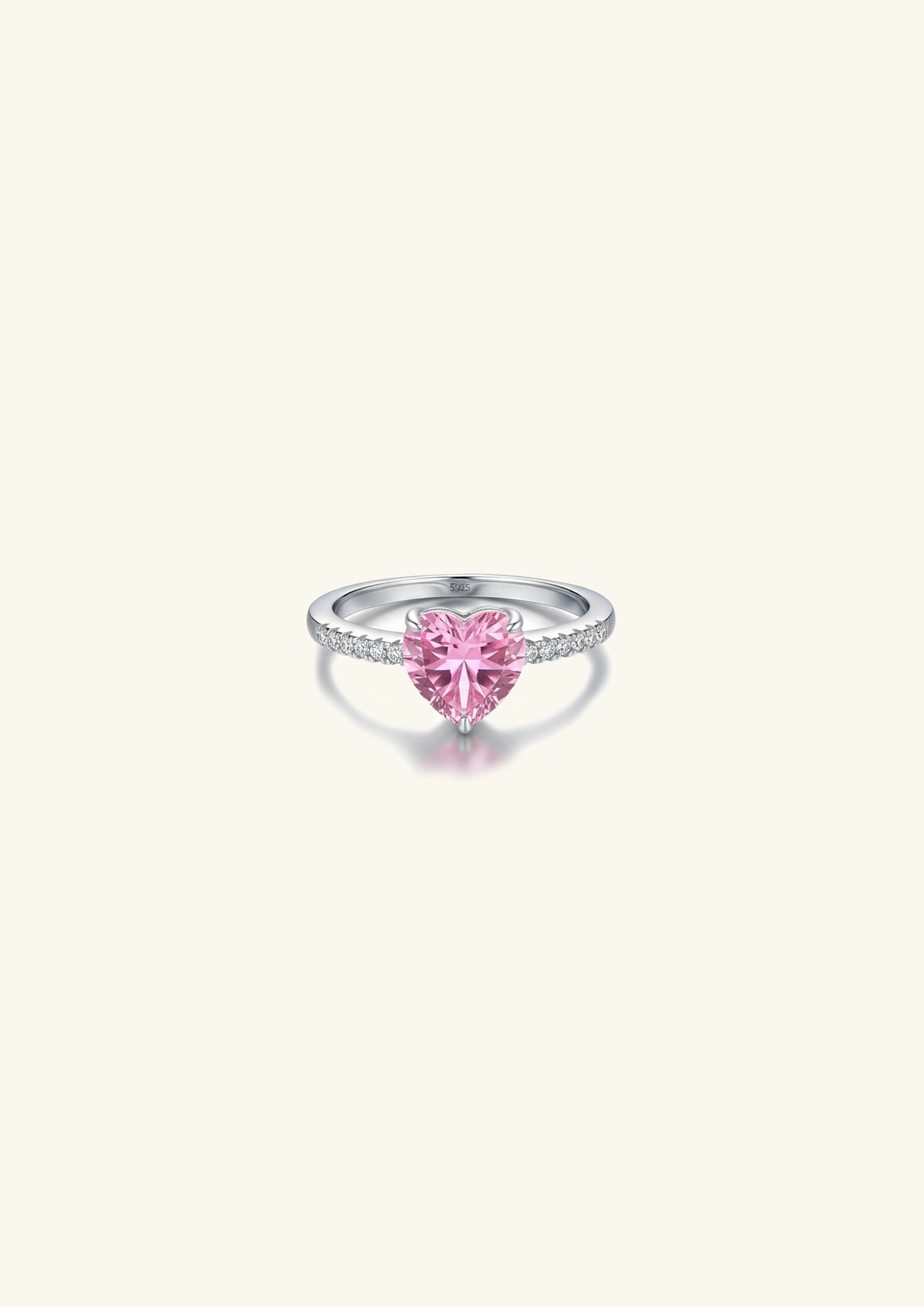 Pink Heart CZ Promise Ring