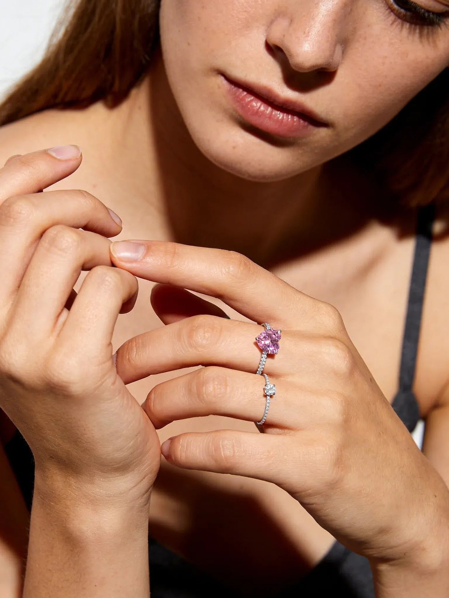 Pink Heart CZ Promise Ring