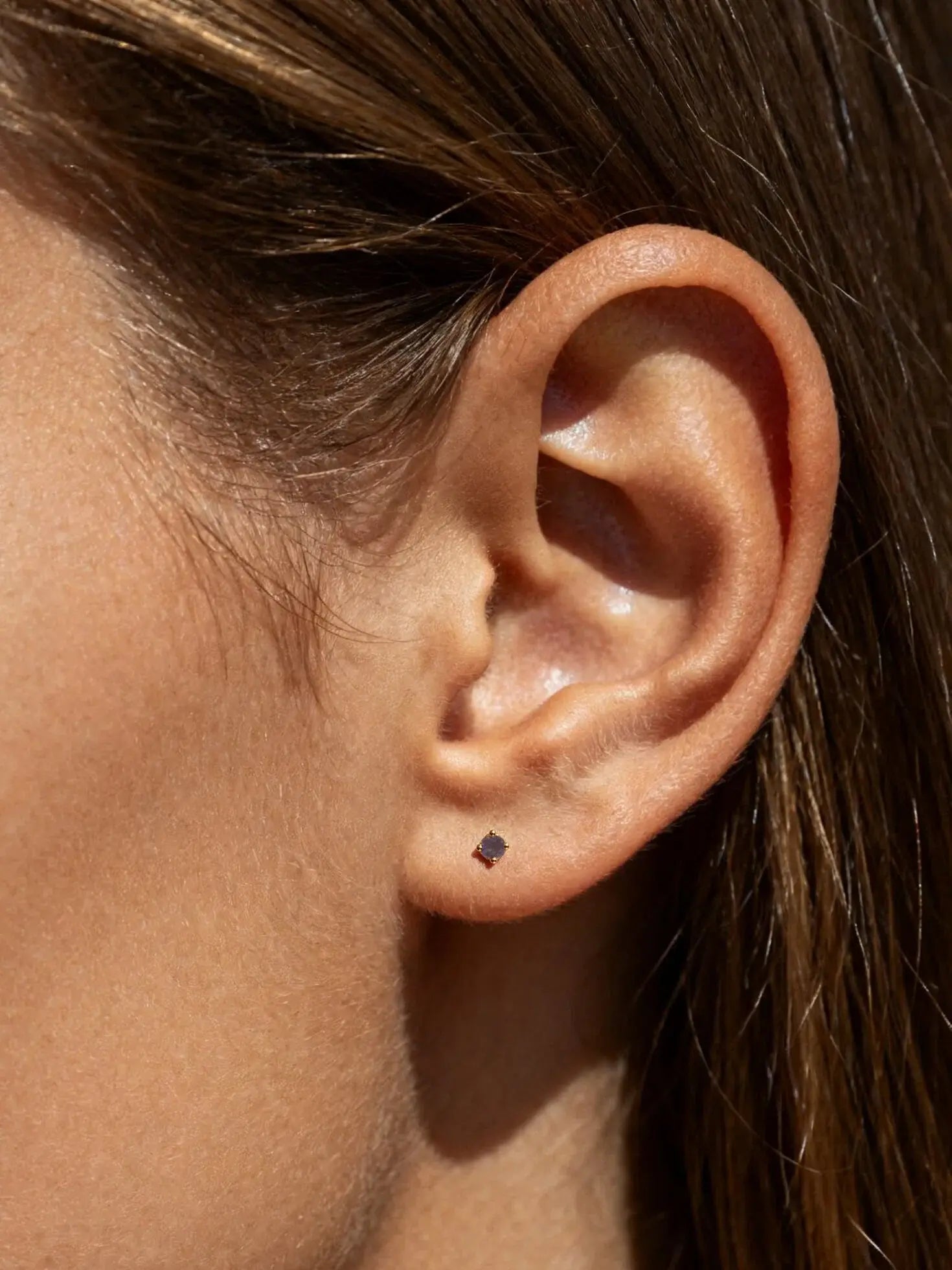 Purple CZ Stud Earrings-Stud Earrings