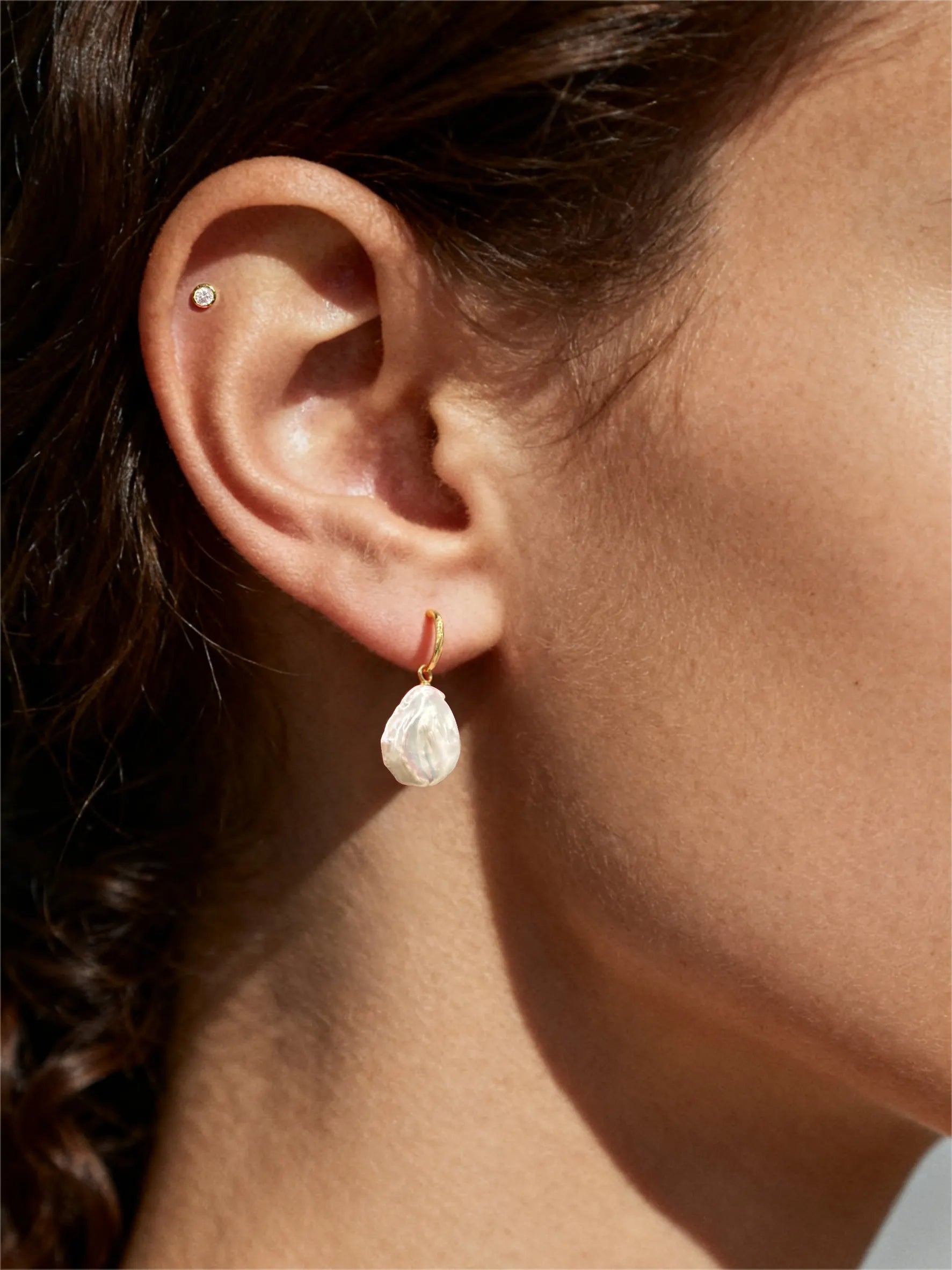 Baroque Pearl Petal Earrings