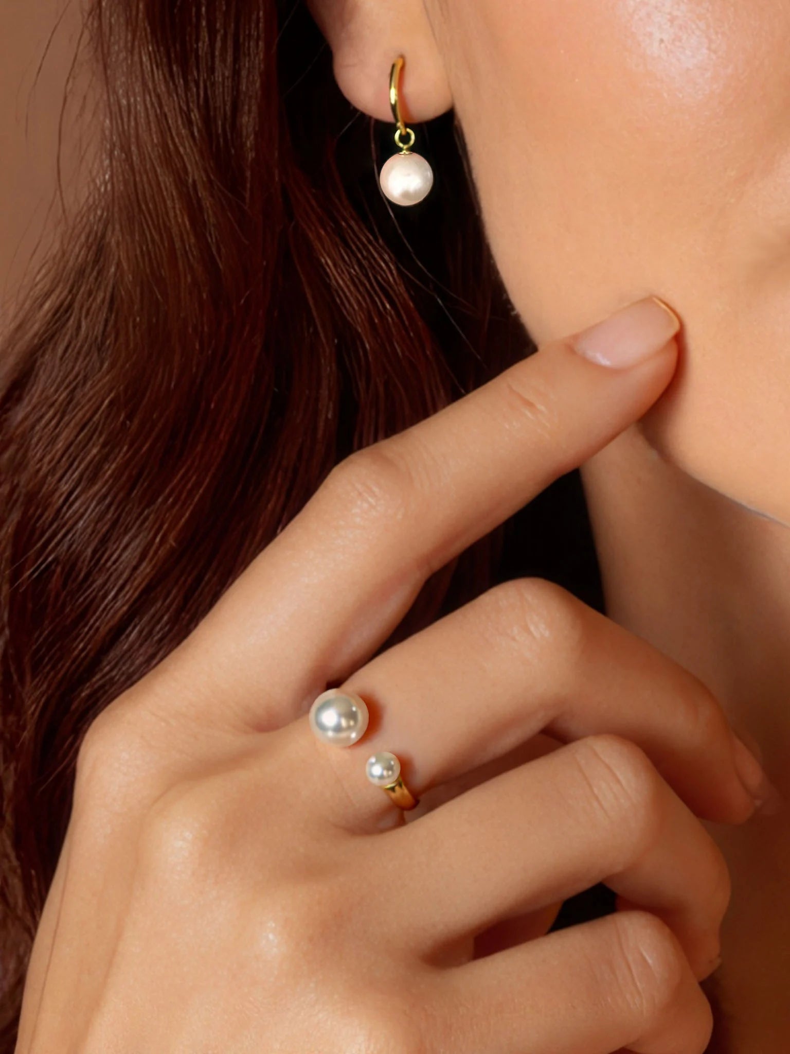 Elegant Twin Pearl Ring