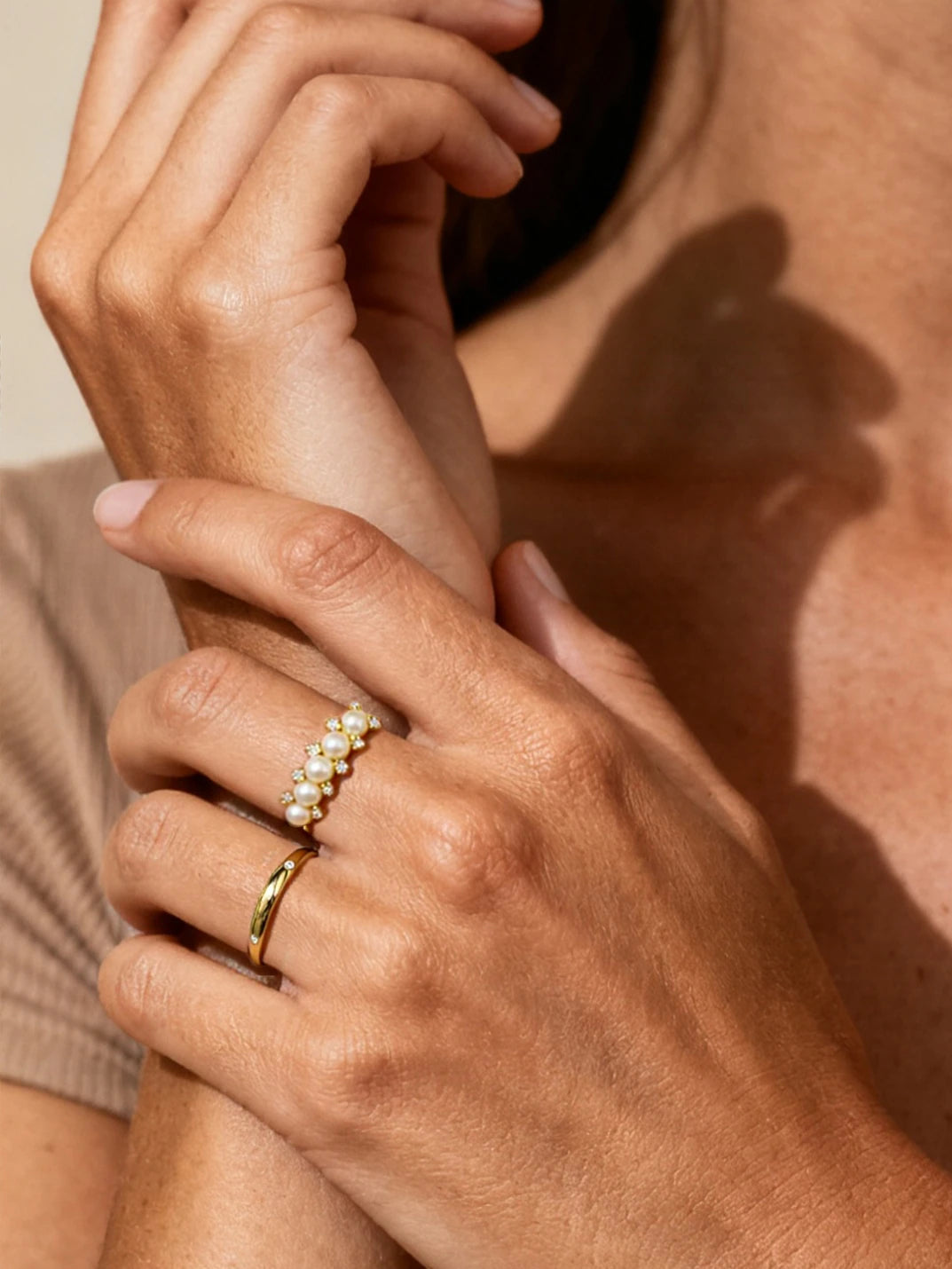 Pearl Adjustable Open Ring